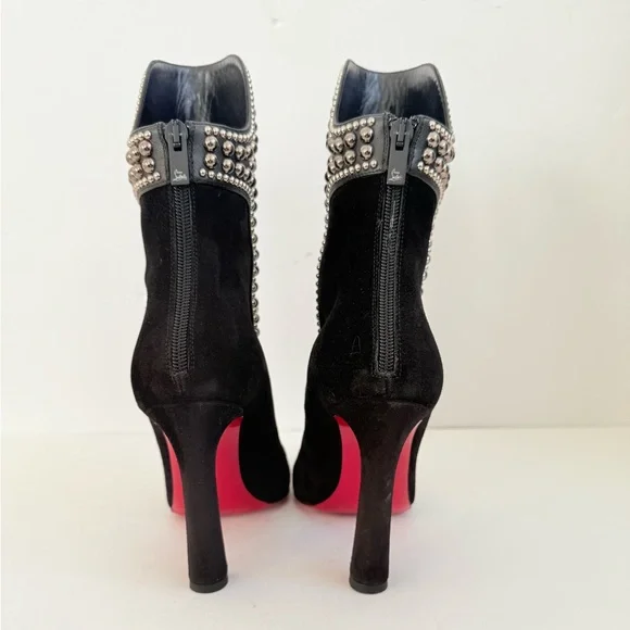 Christian Louboutin Alix Bootic 100 mid calf bootie in Black Suede leather EU37 - Picture 4 of 13